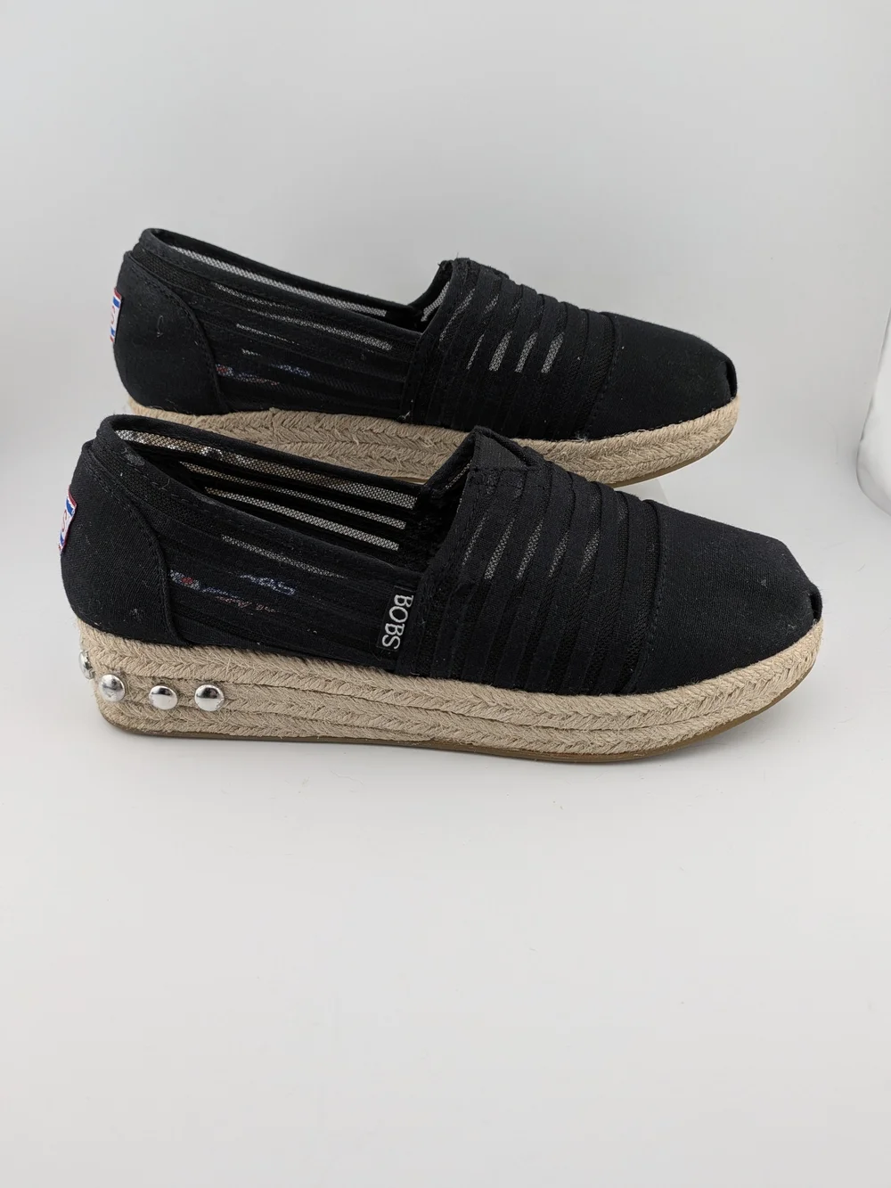 Skechers Black Women's Espadrille Slip-On Shoes